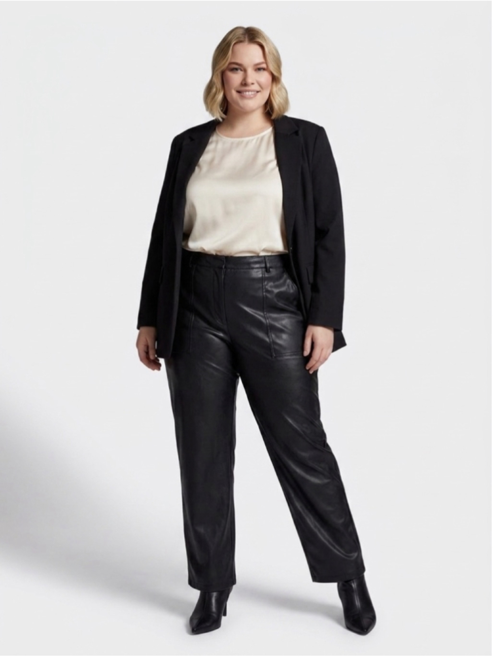 Women's Eloquii Faux Leather Trousers Black Size 20s
